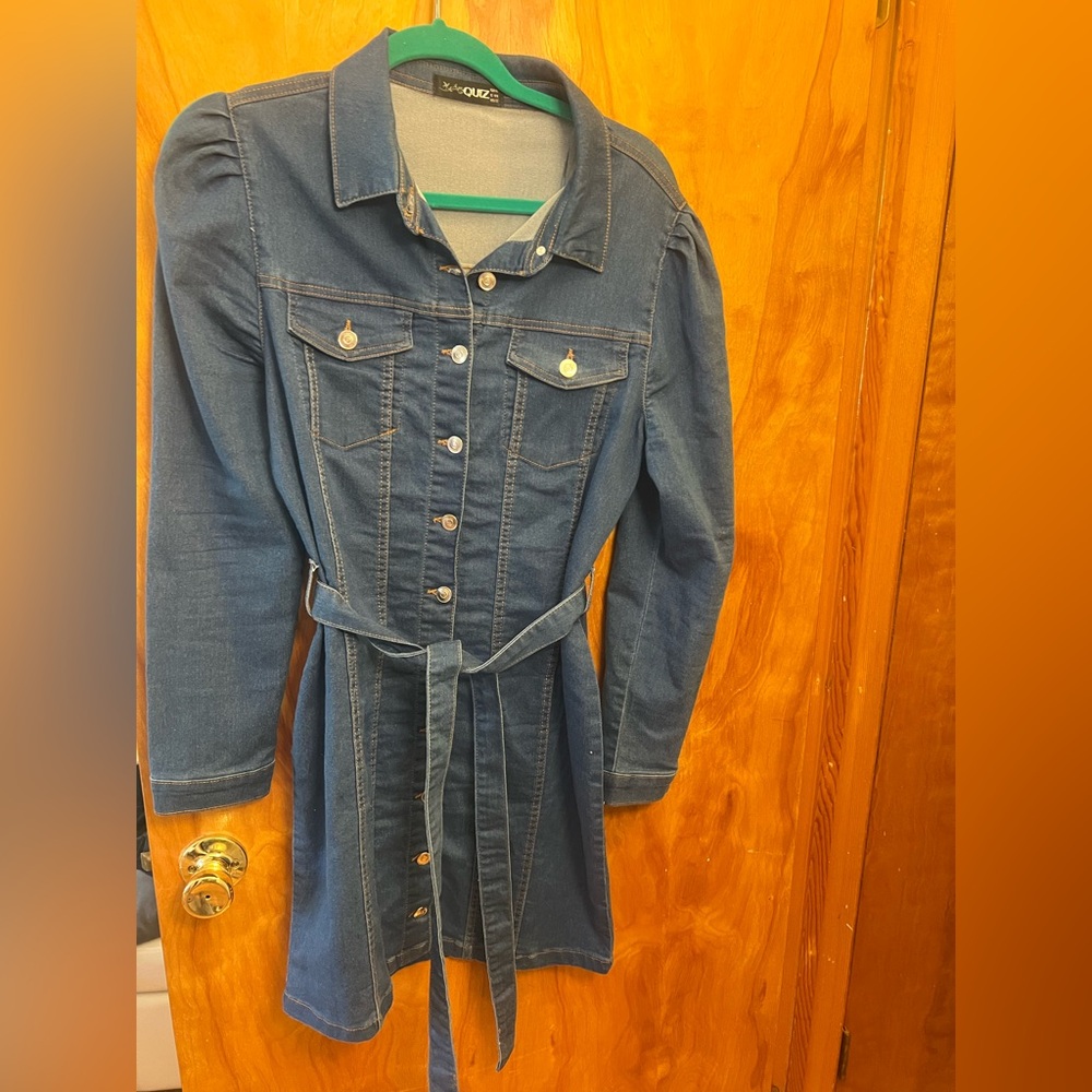 Women's Denim Belted Jacket dress size 12